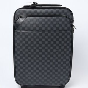 Louis Vuitton Graphite Checkered Rolling Suitcase